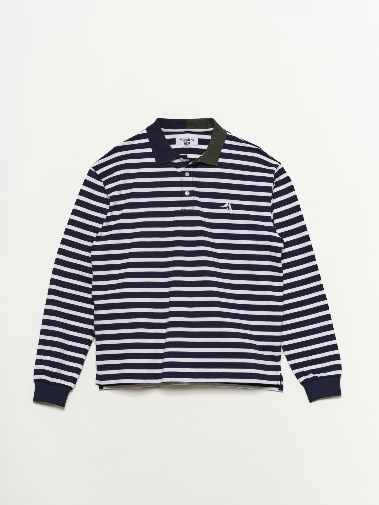 Striped Knit Long Sleeve Polo
