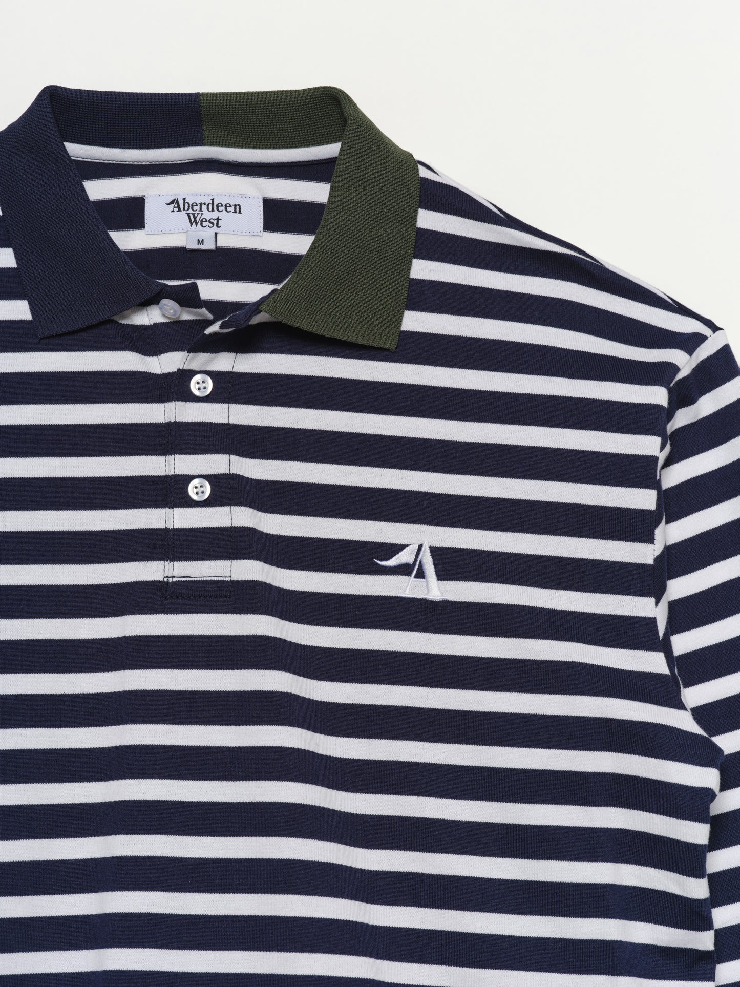 Striped Knit Long Sleeve Polo