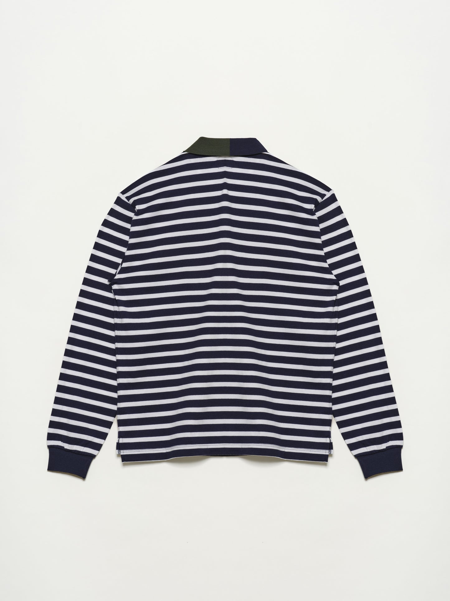 Striped Knit Long Sleeve Polo