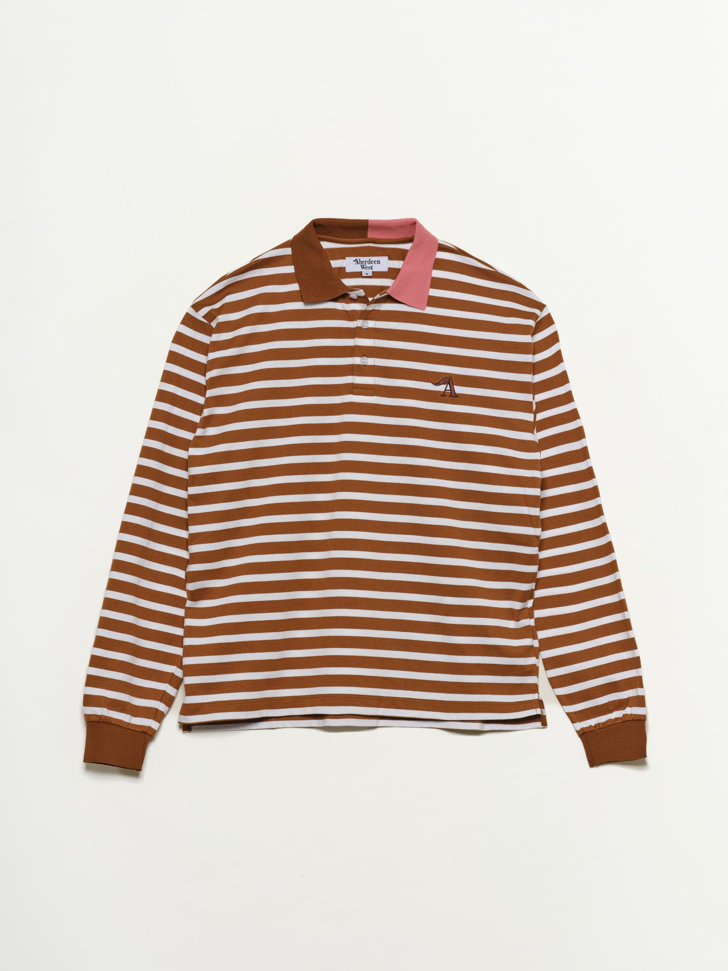 Striped Knit Long Sleeve Polo